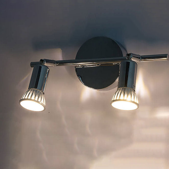 Pure Chrome Color Metal 2-Light Wall Lamp