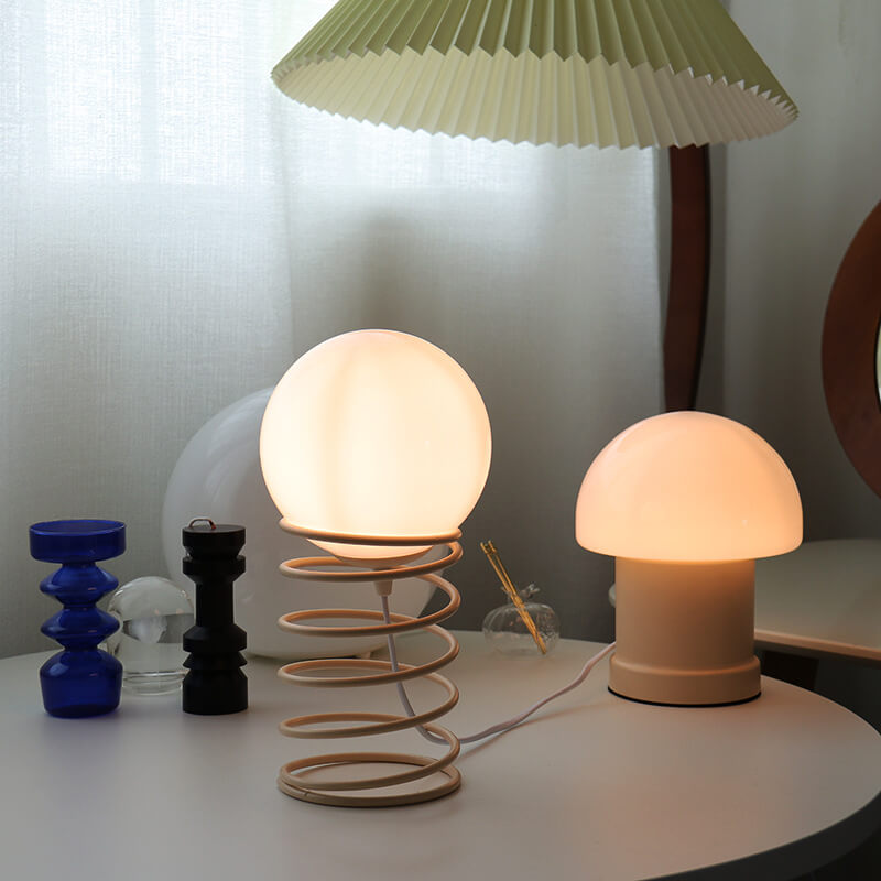 Ins Cream Mushroom Column Table Lamp