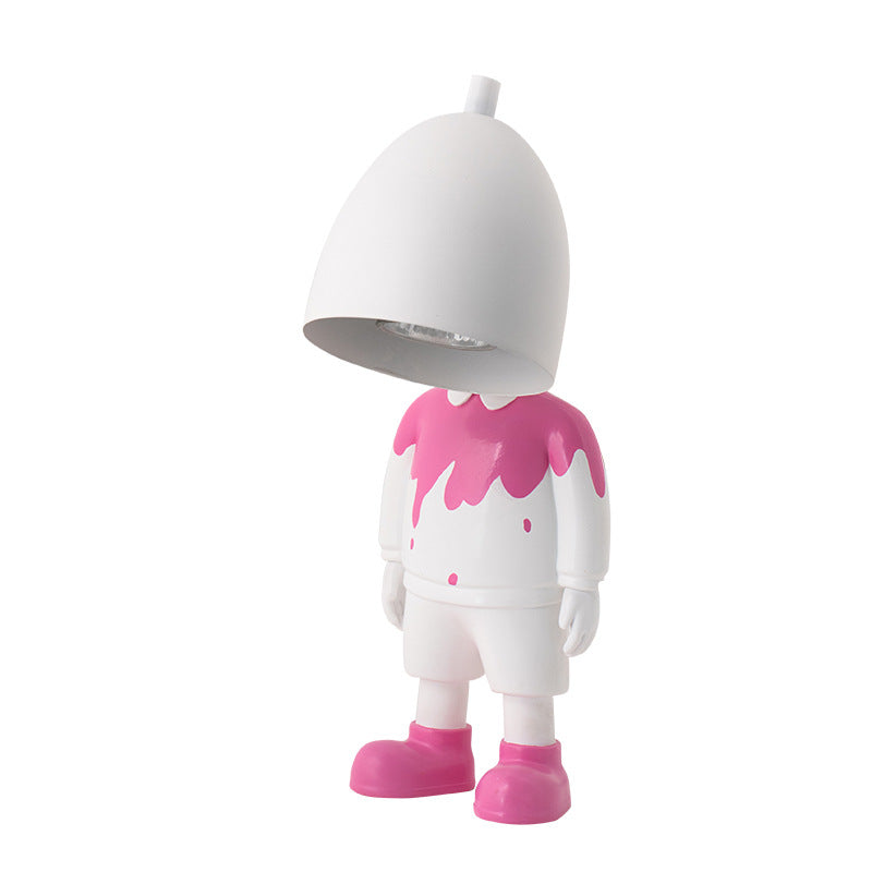 Pink Ink Splash Robot Table Lamp