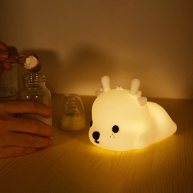 Deer-shaped Silicone Charging Night Table Lamp