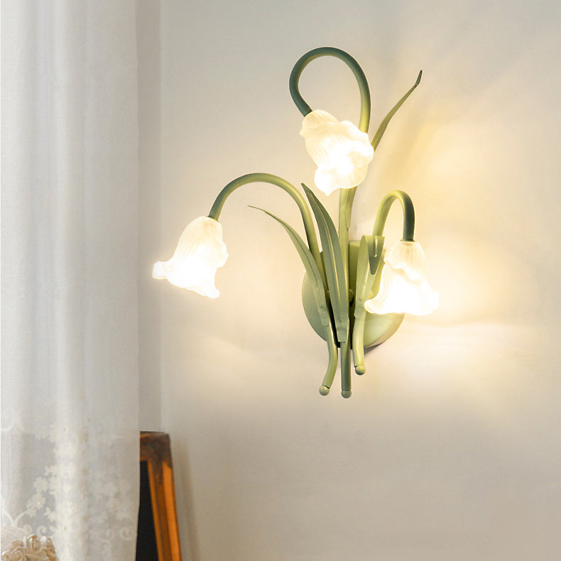 Floral Iron Glass 3/6 Wall Lamp