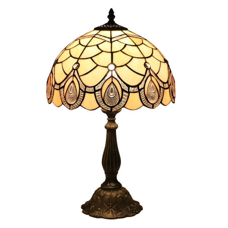 Lotus Resin Stained Glass Table Lamp