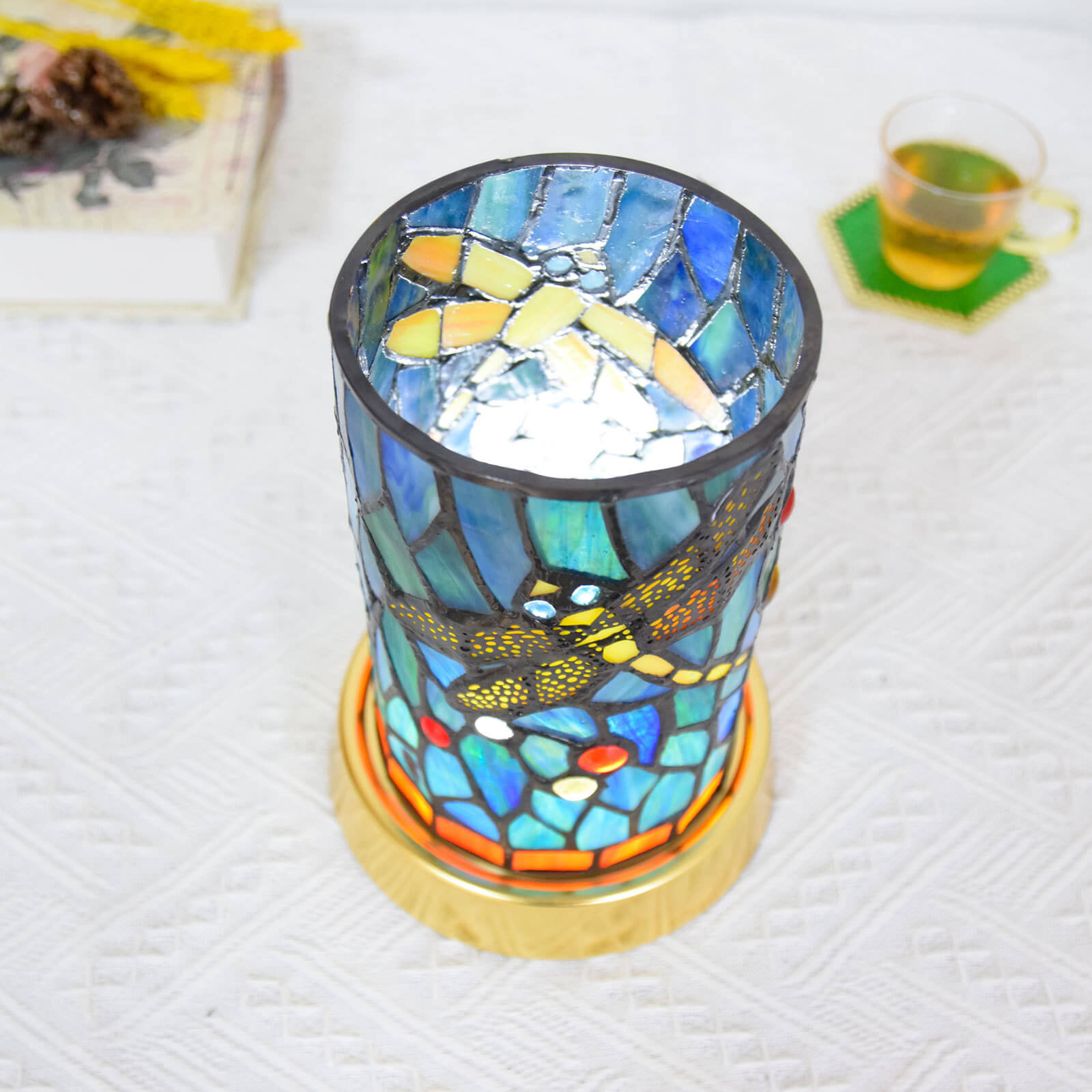 Style Stained Glass Iron Table Lamp