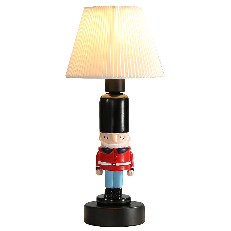 Soldier Resin Fabric Cone Table Lamp