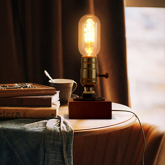 Square Elliptical Aluminium Copper Table Lamp