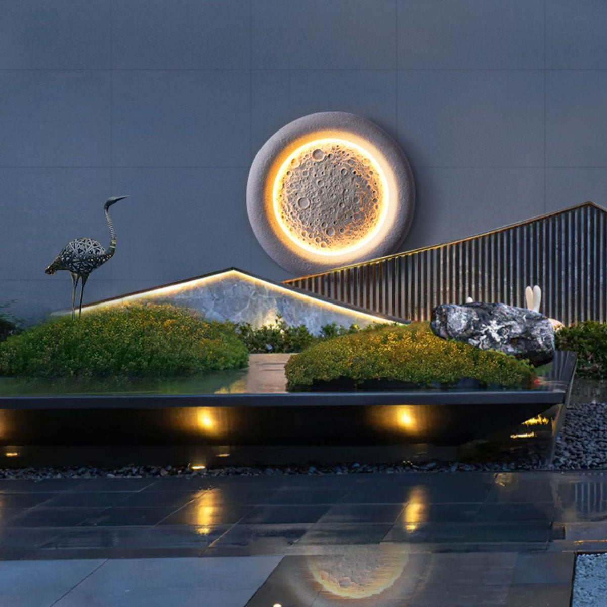 Concrete Imitation Moon Texture Wall Lamp
