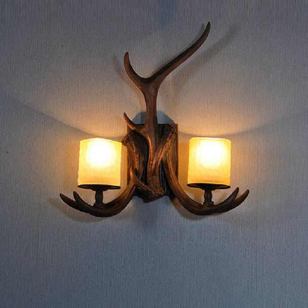 Resin Iron Antler 1/2 Wall Lamp