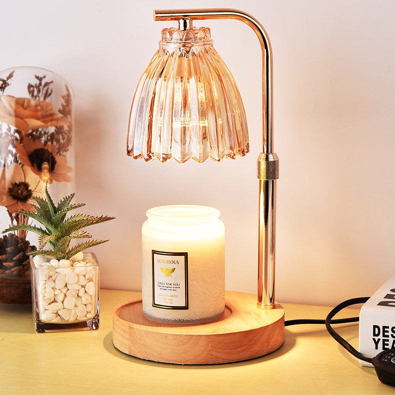 Flower Shaped Glass Iron Table Lamp