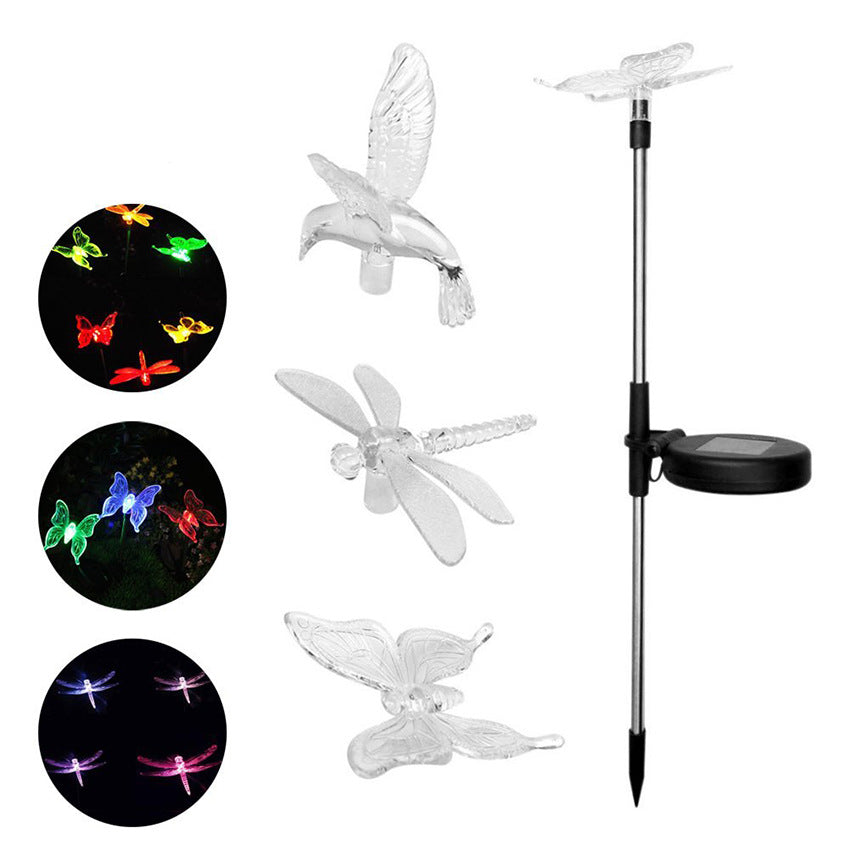 Solar Hummingbird Butterfly Dragonfly Outdoor Light