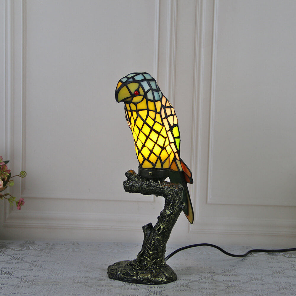 American Parrot Stained Glass Table Lamp