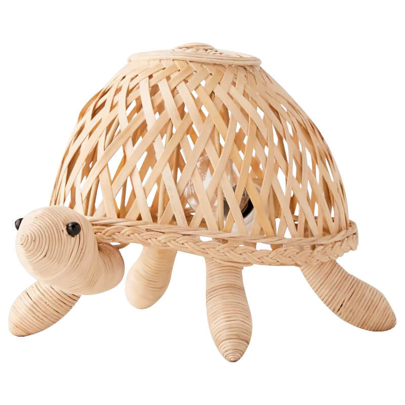 Rattan Weaving Turtle Table Lamp