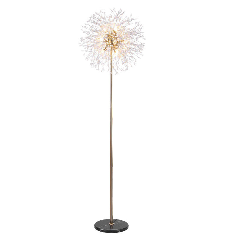 Dandelion Crystal Aluminum Marble 9-Light Floor Lamp