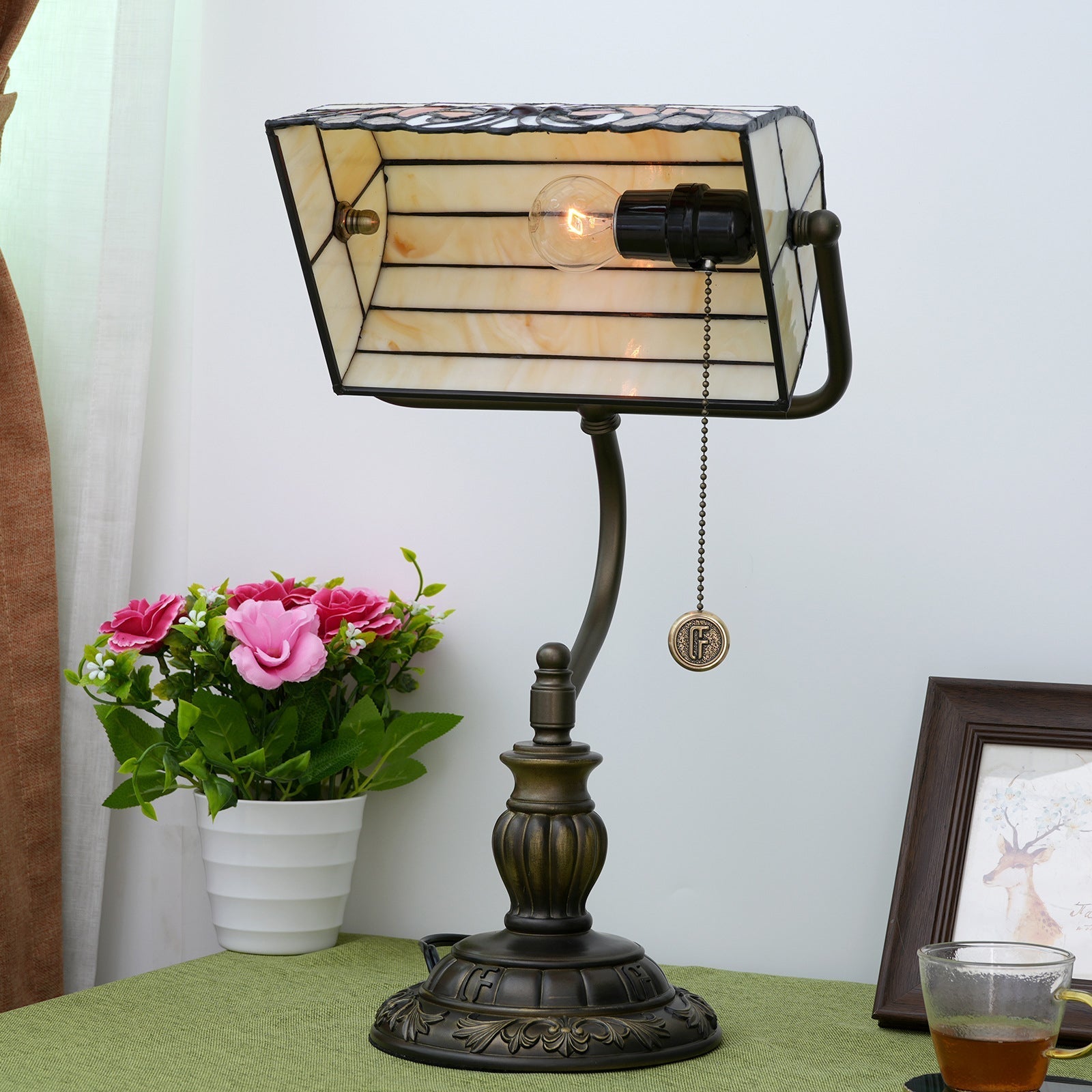 Angel Wings Stained Glass Table Lamp