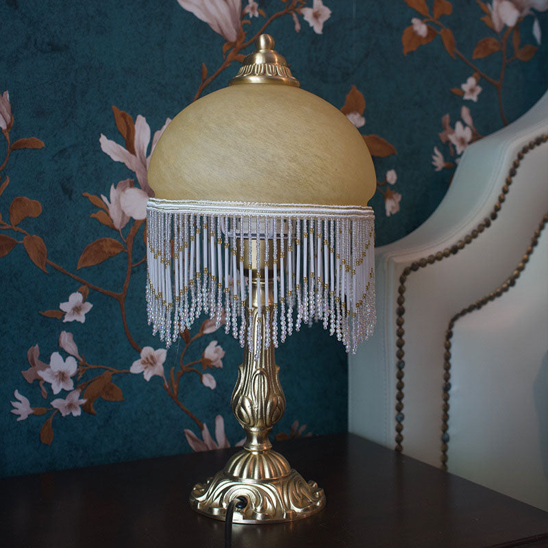 Bohemian Glass Dome Tassel Table Lamp
