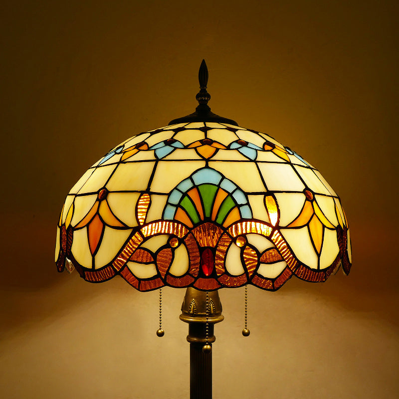 Column Iron Glass Living 3-Light Floor Lamp