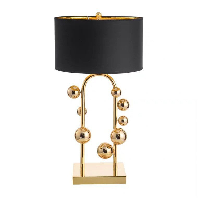 Fabric Round Iron Globe Table Lamp