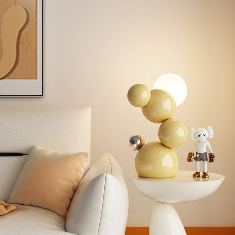 Cream Geometric Abstract Iron Table Lamp
