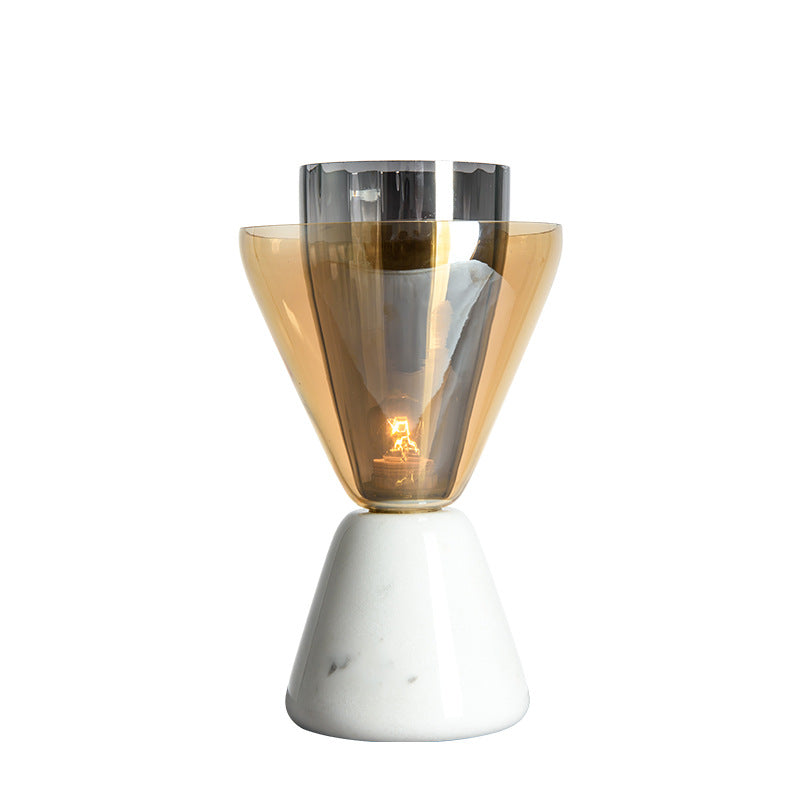 Marble Glass Cone Table Lamp