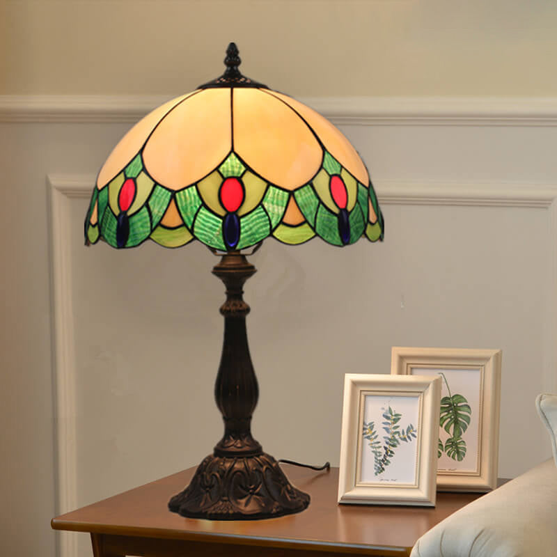 Gemstone Stained Glass Table Lamp