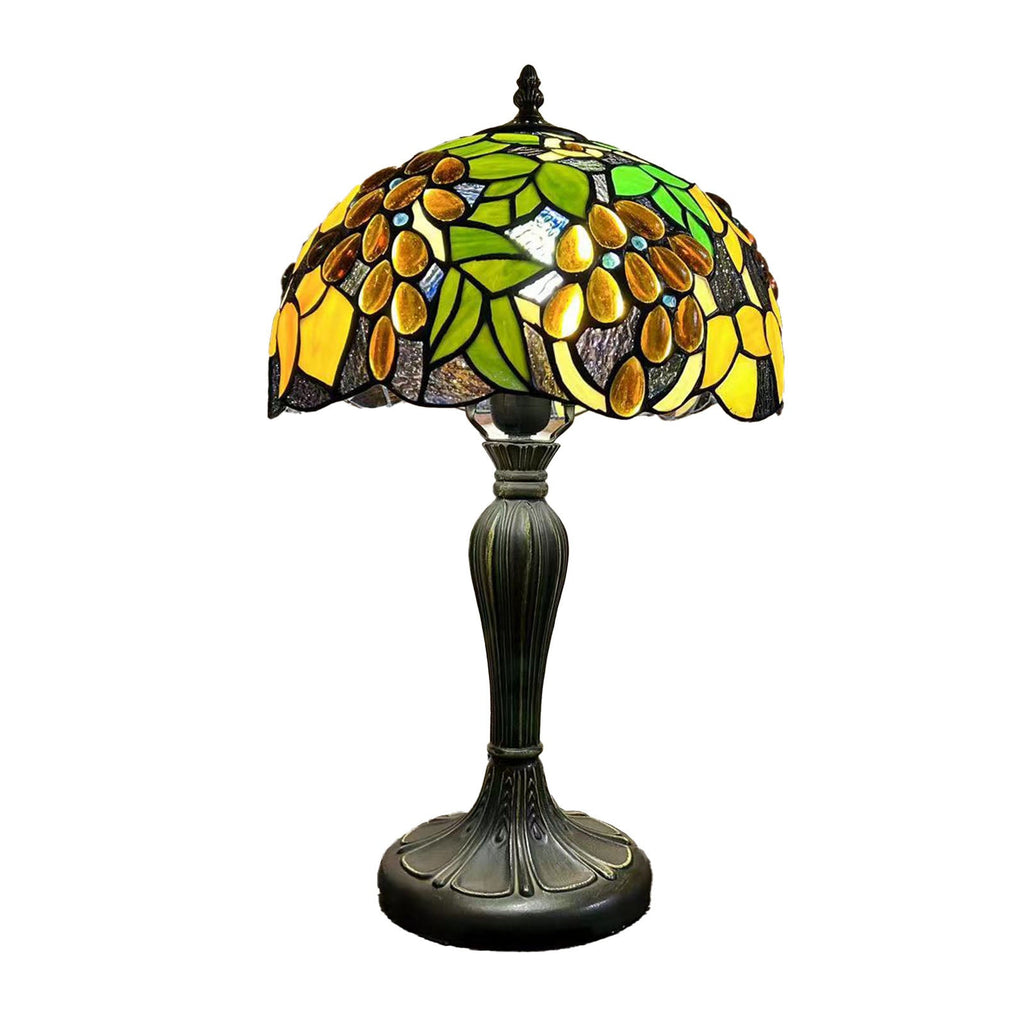 Metal Glass Dome Grape Table Lamp