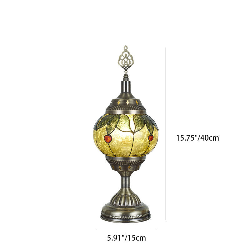 Romantic Oval Iron Enameled Table Lamp
