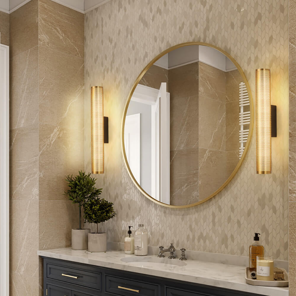 Vanity Grid Column Hardware Wall Lamp