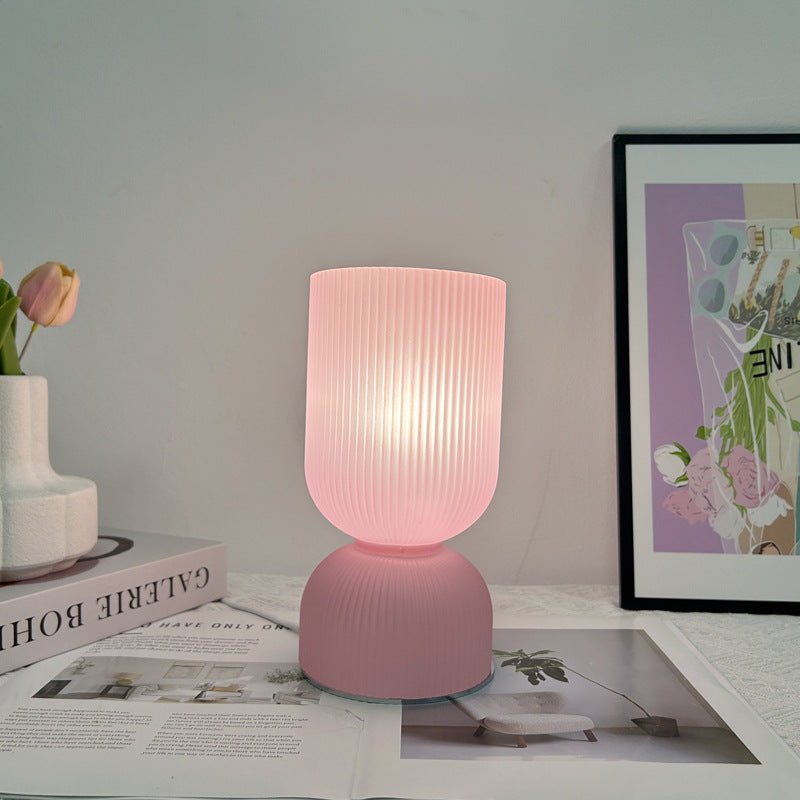 Cylinder Funnel Glass Bedroom Table Lamp