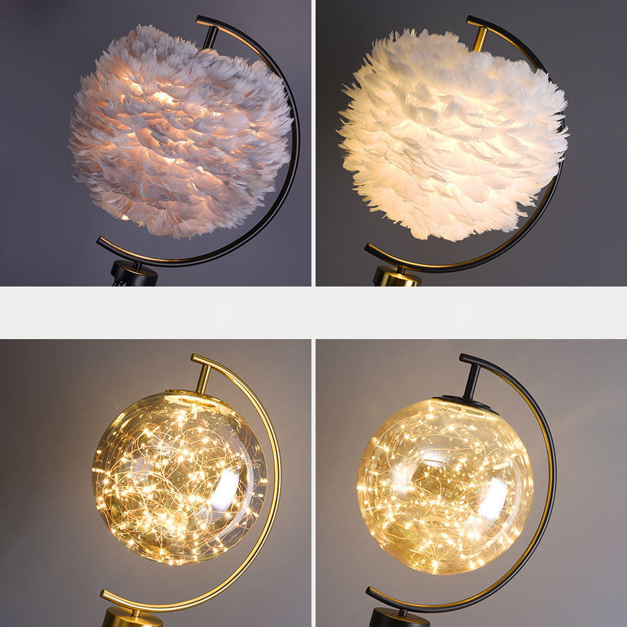 Iron Feather Tripod Bedroom Floor Lamp