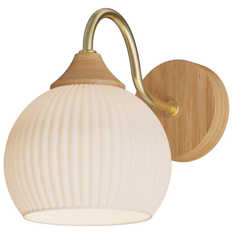 Striped Glass Round Log Wall Lamp