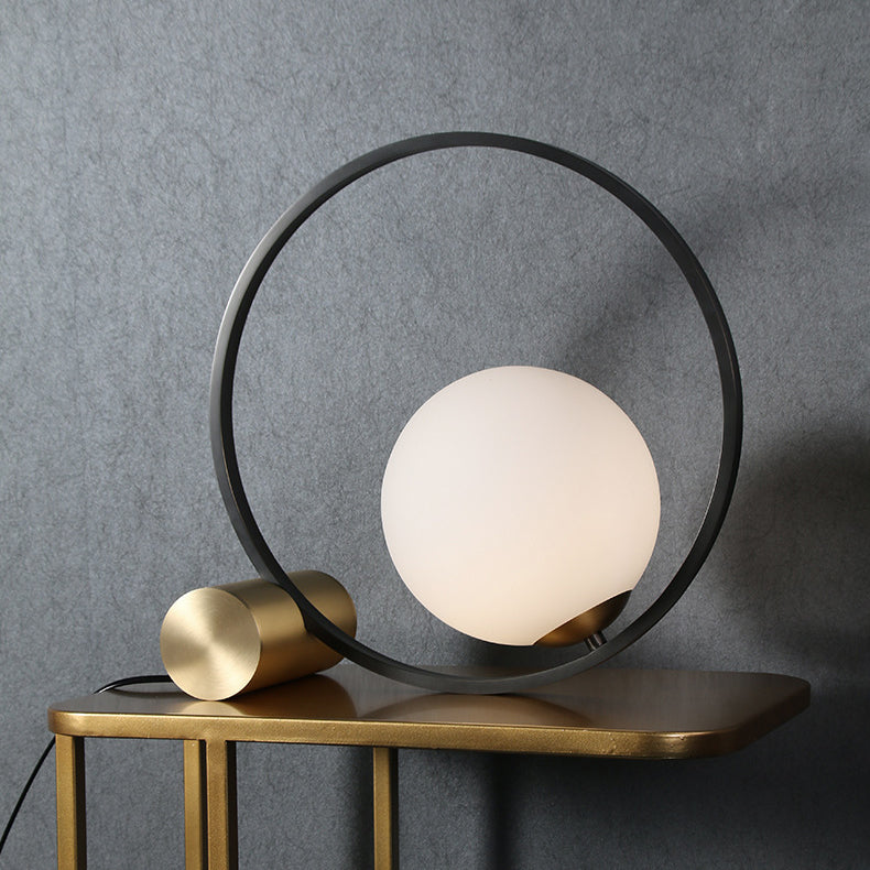 Circle Orb Copper Glass Table Lamp