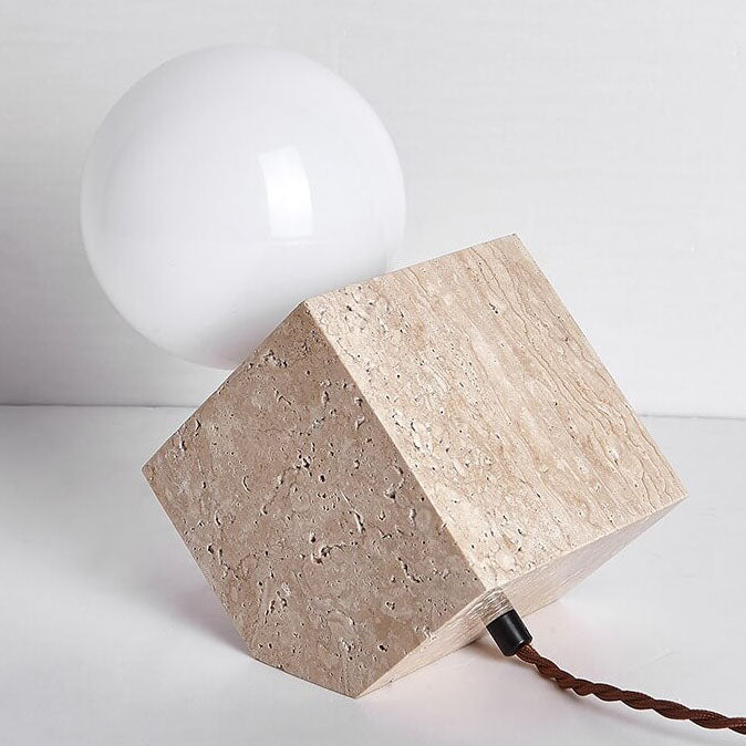 Nostalgic Yellow Travertine Inclined Table Lamp