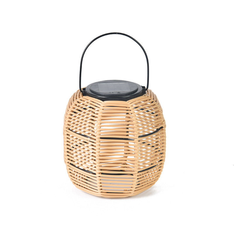 Rattan Weaving Cylinder Garden Outdoor Light