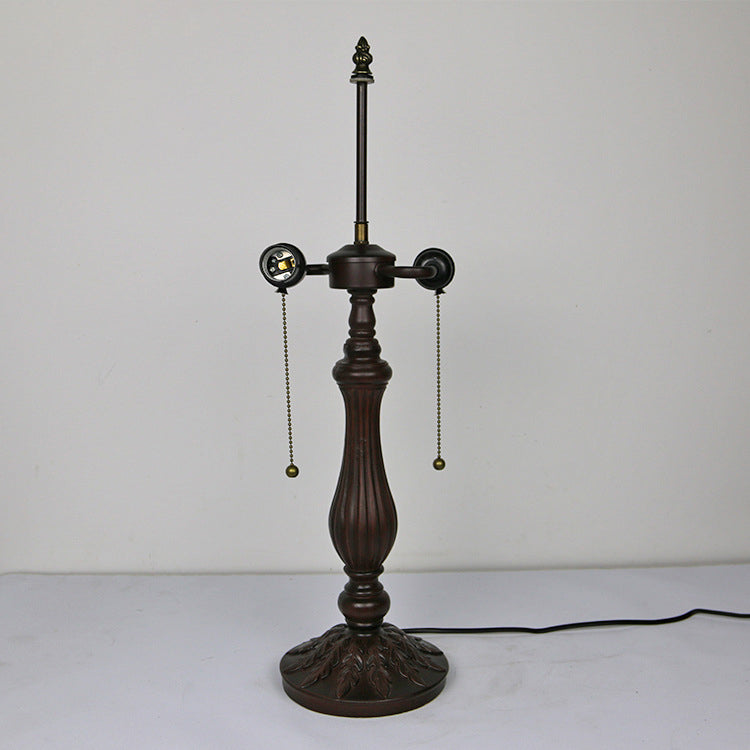 Stained Glass Peacock Sunflower 2-Light Table Lamp