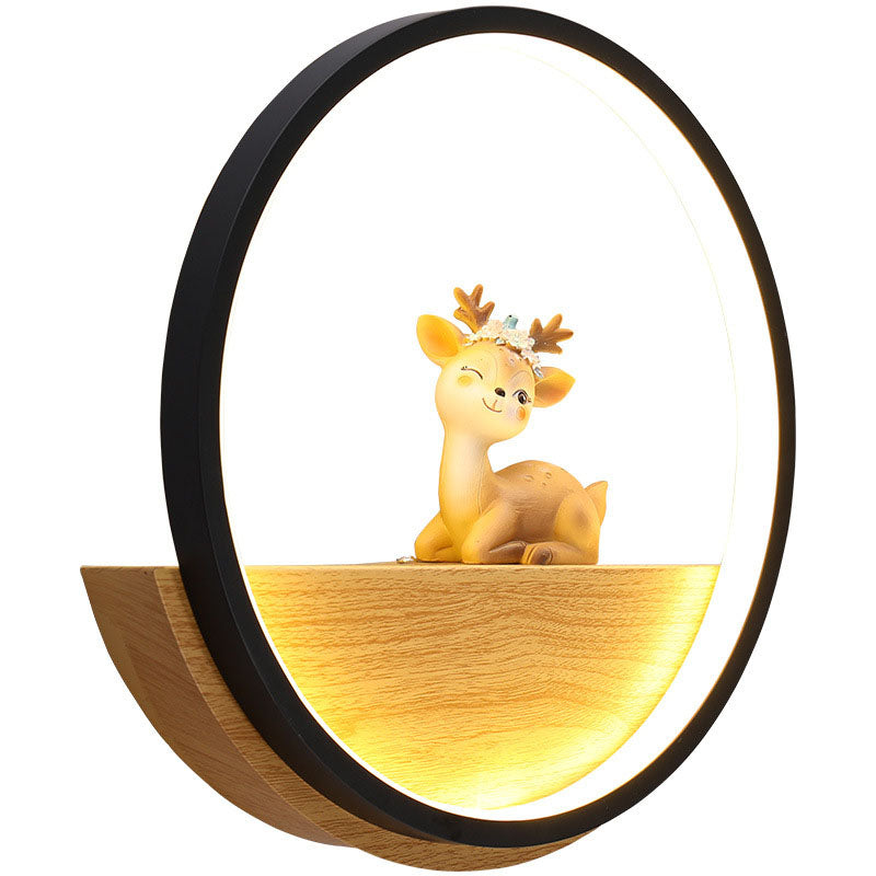 Silicone Iron Aluminum Deer Wall Lamp