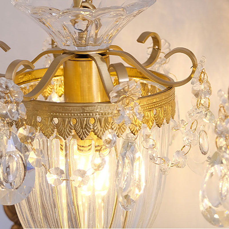 Court Lantern Brass Crystal Wall Lamp