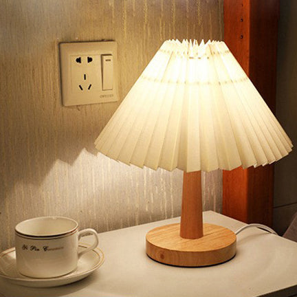 Pleated Umbrella-shaped Table Lamp