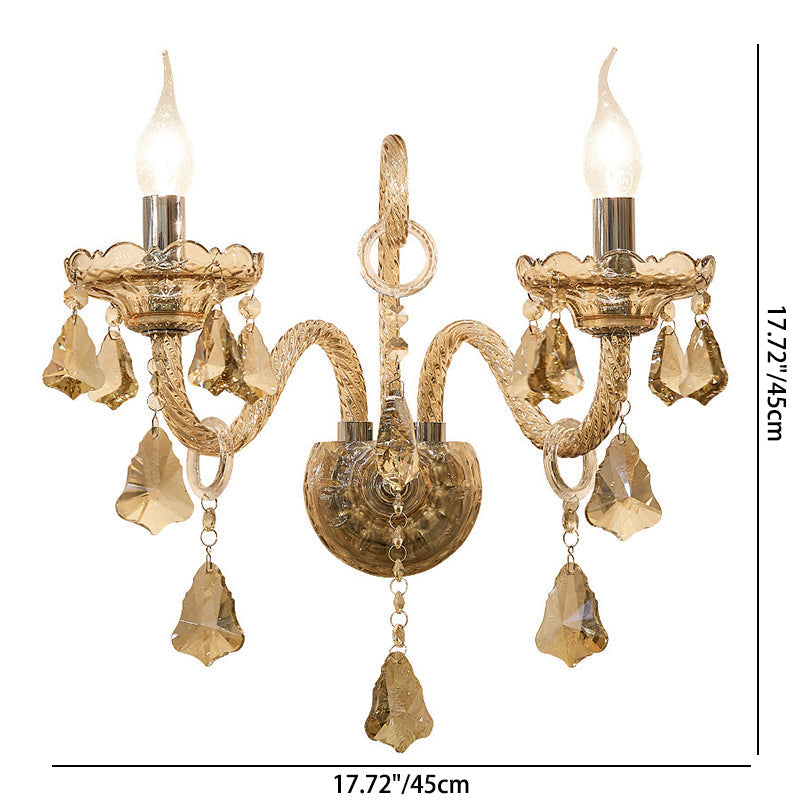 Glass Crystal Candelabra Hardware Wall Lamp
