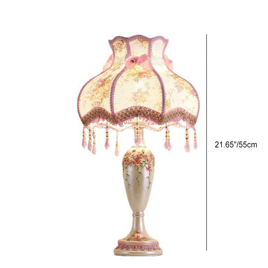 Romantic Fabric Tassel Table Lamp