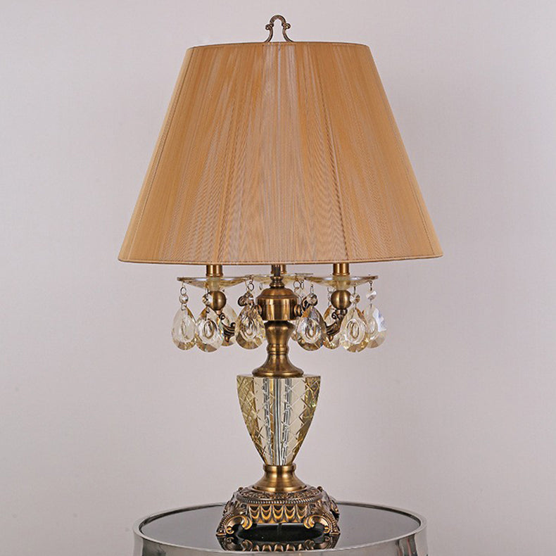 Champagne Teardrop Zinc Alloy 3-Light Table Lamp