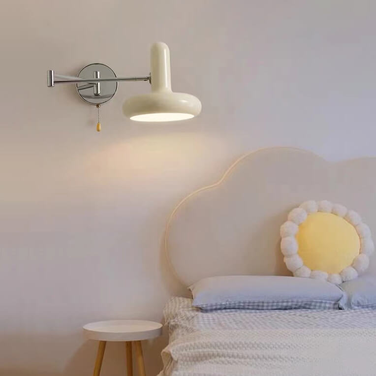 Cream White Iron Rocker Wall Lamp