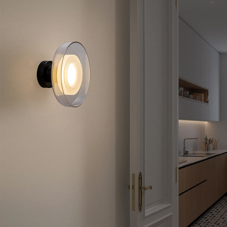 Round Hardware Glass Wall Lamp