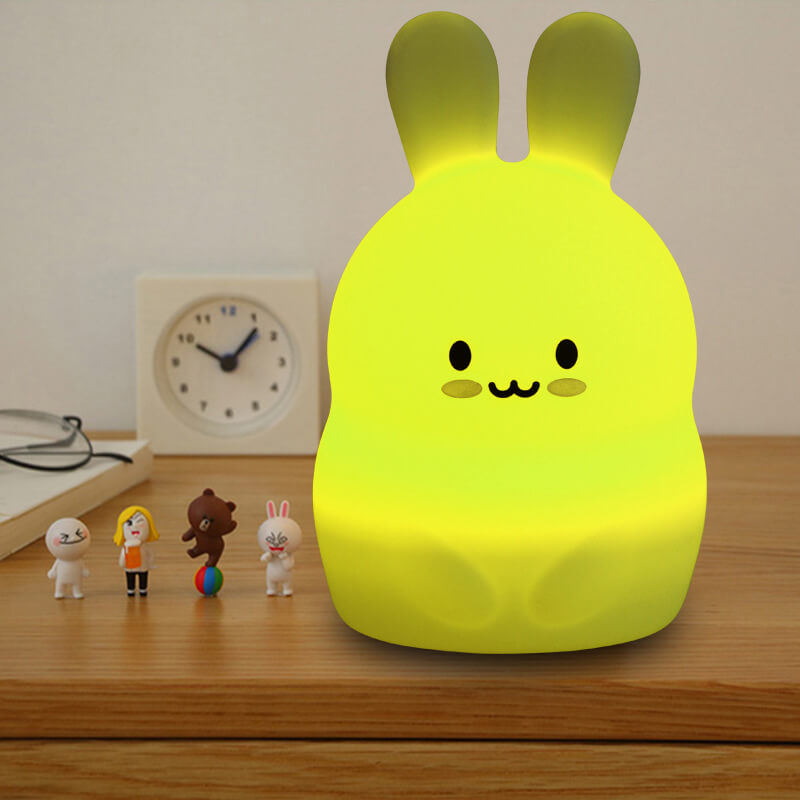 Cute Rabbit Pat Silicone Table Lamp