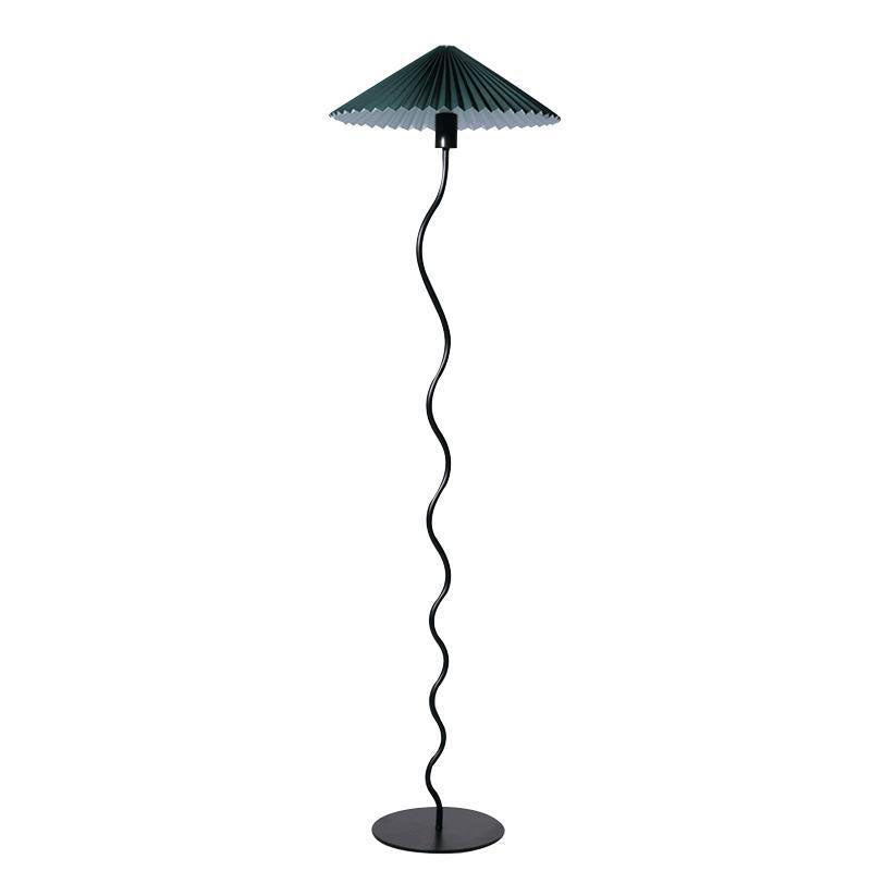 Vintage Fabric Pleated Shade Floor Lamp