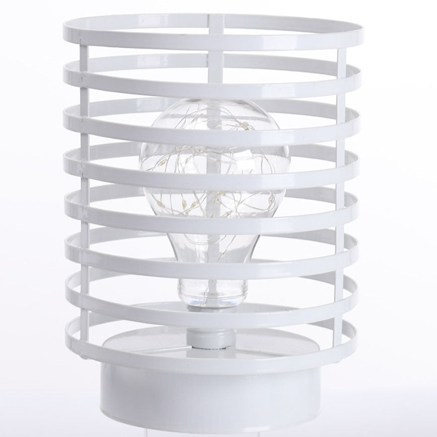 Round Column Iron Battery Table Lamp