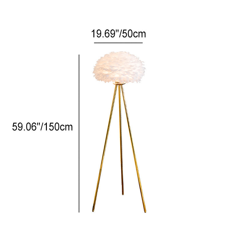Modern Feather Globe Floor Lamp