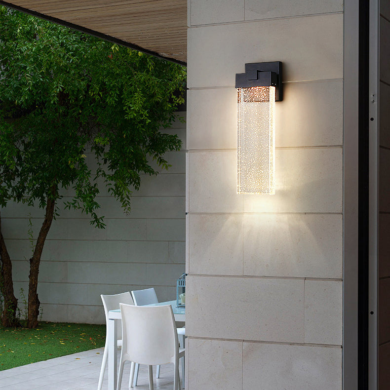 Aluminum Crystal Rectangular Patio Outdoor Light