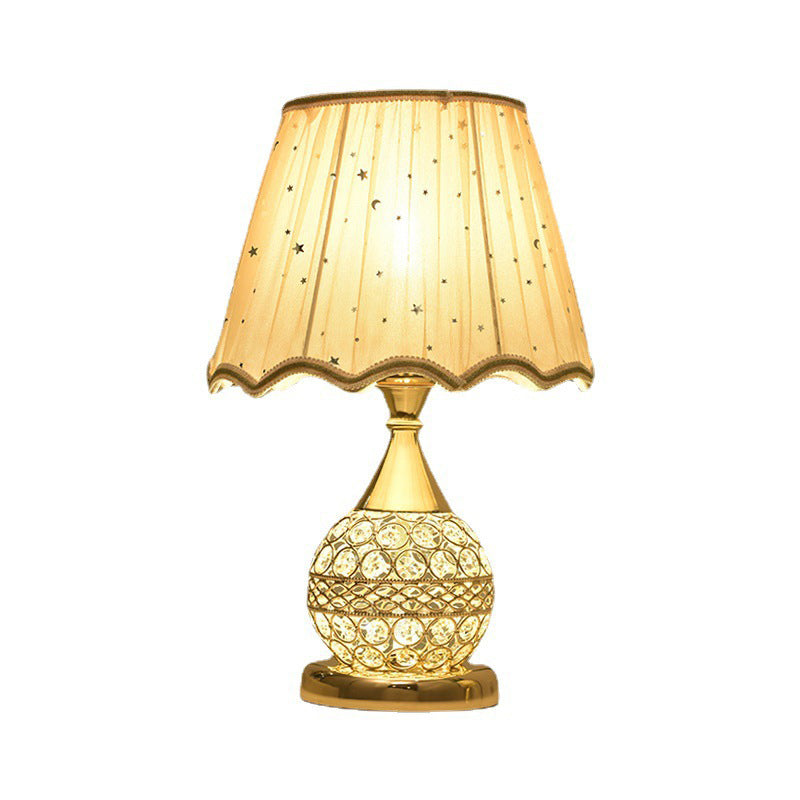 Fabric Crystal Ball Iron Table Lamp