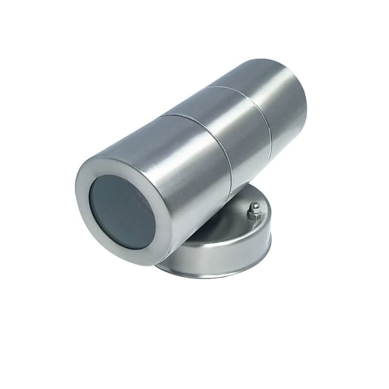 Stainless Steel Cylinder 2-Light Wall Lamp