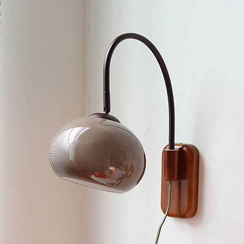 Minimal Glass Solid Wood Wall Lamp