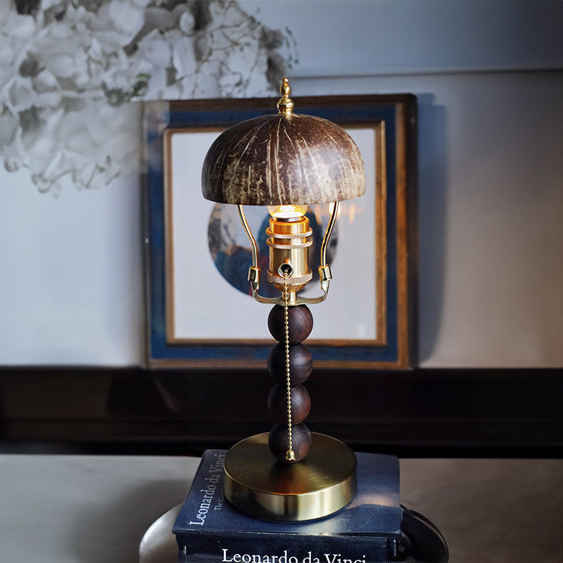 Coconut Shell Hardware Wood Table Lamp